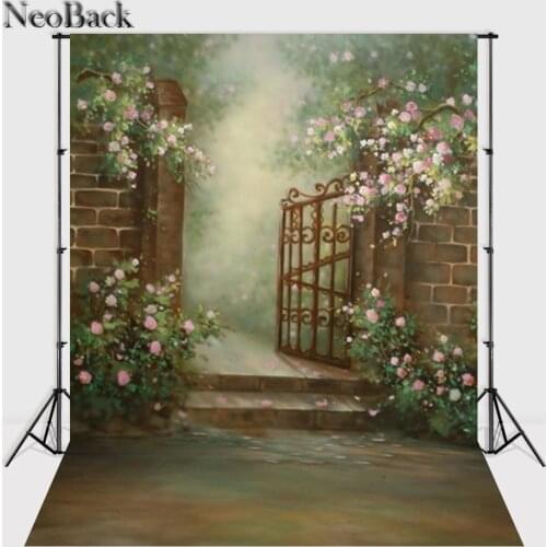 NeoBack 5x7ft Vinyl Cloth Scenic Backyard Garden View Children Kids Photography Background Printed Drawing Photo Backdrops