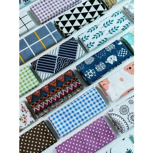 Cotton Linen Fabric By The Meter for Sofa Cover Tablecloth Background Cloth Curtain Anime Printed Cartoon Brocade Plaid Sewing