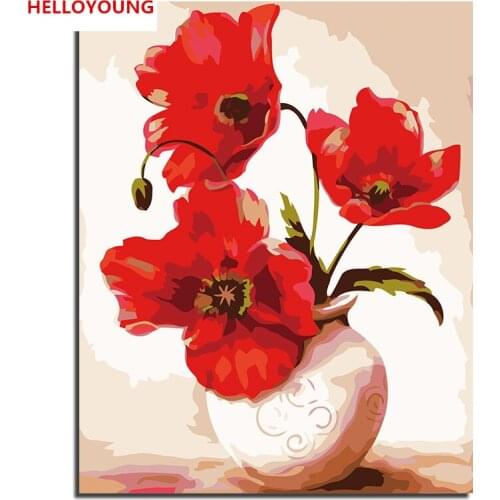 YH142 DIY Handpainted Oil Painting Vase Digital Painting by numbers oil paintings chinese scroll paintings Home Decor