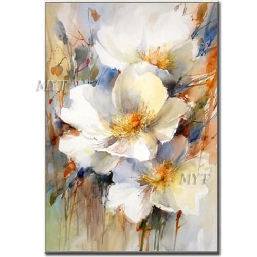 White Flower Picture Paintings Art Hand Painted Abstract Pictures Oil Painting On Canvas Wall Art For Living Room Home Decor