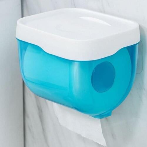 Kitchen Tissue Box Holding Multi-use Wall Mount Plastic Punch-free Easy to Use Bathroom Tissue Holder