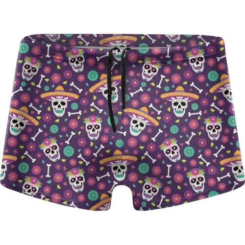 Hot Swimwear Skull Decor Men Sexy Bikini Mens Swimsuits Swimming Briefs Surfing Trunks Homme Swim