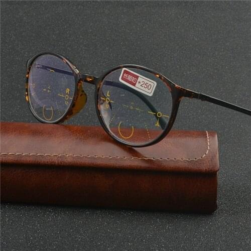 2020 tr90 Progressive lenses Reading Glasses Fashion Round Full Rim Classic Multifocal for Men Sexy reading glasses FML