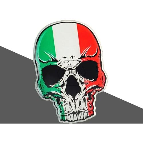3D Motorcycle Skull Tank Stickers Italy Flag Sticker Helmet Decals Case for Aprilia Ducati Yamaha AVG Shark Vespa Decals
