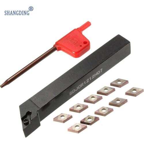 Brand New 10Pcs DCMT0702 Insert With SDJCR1212H07 12X100mm Lathe Boring Turning Tool Holder 93 Degree