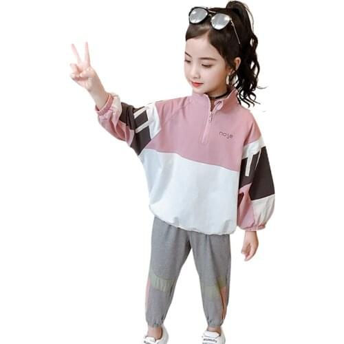 Girls Clothes Patchwork Girls Outfits Jacket + Pants 2PCS Girls Sets Spring Autumn Childrens Costume