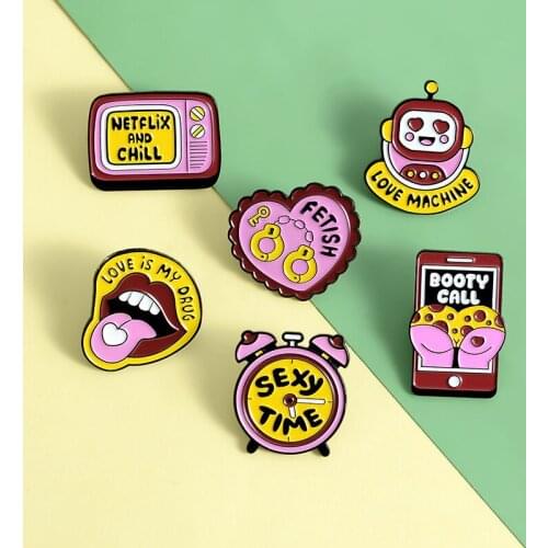 POYZH Brooches Lips For Clothes