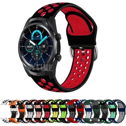 Double Color Silicone Strap For Ticwatch Pro 3 E2 S2 E 2 Gps 4g/lte Gtx 2021 2020 2019 Bracelet Watchband 22mm Wristband