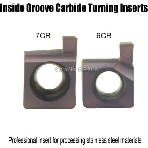 6GR/7GR 050/100/150/200 internal turning Grooving tool carbid insert Lathe CNC tools specialize in stainless steel