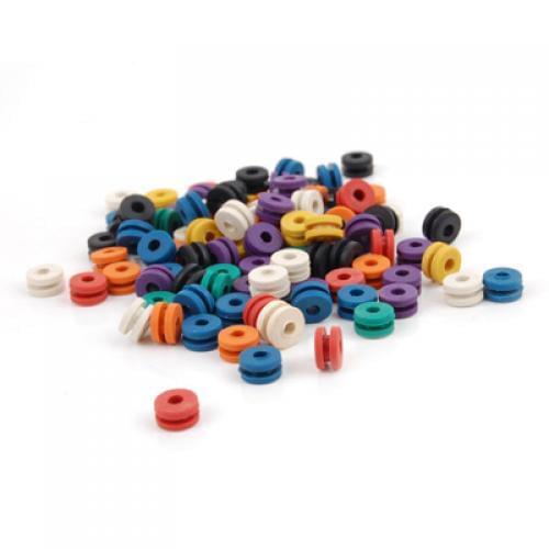 100pcs Assorted Color RUBBER GROMMETS TATTOO MACHINE SUPPLIES