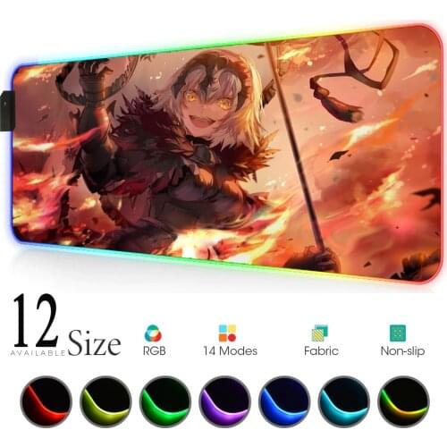 Rgb Mouse Pad with Backlight Joan Alter Carpet Anime Led Pad Mousepad Hyperx Mat Desktop Computer Notbook Gamer Desk Accessory