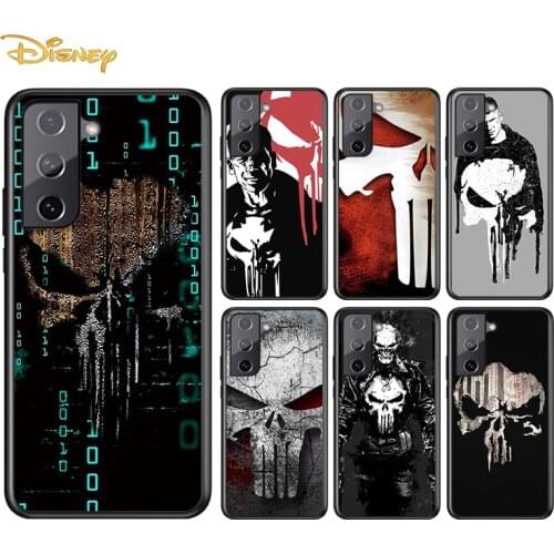 Marvel Punisher For Samsung Galaxy S21 S20 S10e S9 S8 S7 S6 Plus Ultra Lite Edge 5G Silicone Black Soft Phone Case