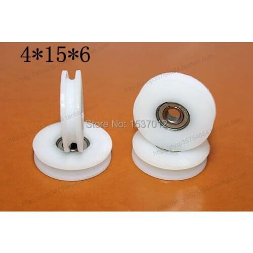 With the U slot bag rubber plastic nylon bearing embedded 604zz diameter4*15*6 U H plastic pulley grooves