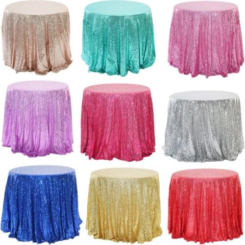 Multi Color Size Sequin Tablecloth Glitter Round Table Cloth For Wedding Birthday Party Home Decor Rose Gold Silver Table Cover
