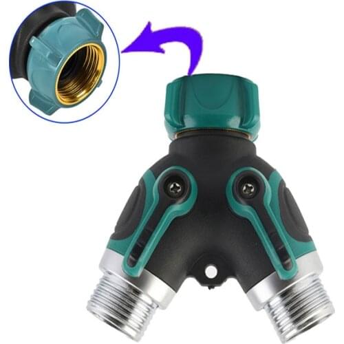 Pcs Y Connector Female Quick Connector Drip Irrigation System Adapter Two Way Valve Garden Irrigation G3 / 4'' Quick Coupling