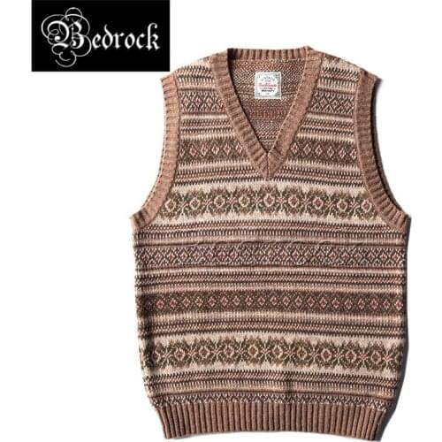 British retro Fair Isle sweater 100% pure wool vest Nordic Icelandic sweater men and women sweater Color dot tweed