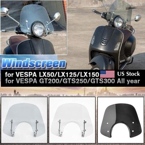 GTS300 Windscreen Windshield Wind Deflector For Piaggio Vespa 200 GT GTS250 GTS125 GTV250 LX150 LX125 GTS 300 Accessories Moto