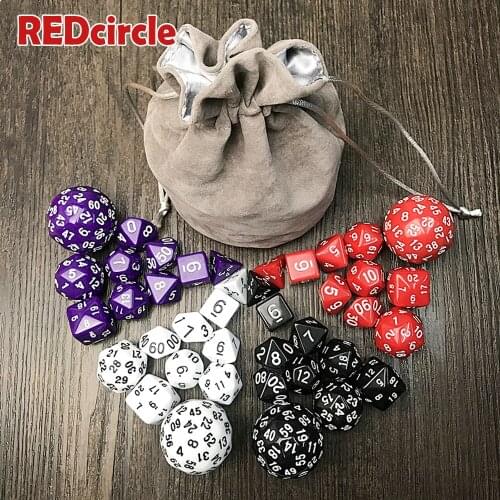 High Quality 3 Colors 10pcs Digital Die with A Bag Set of D4 D6 D8 2xd10 D12 D20 D24 D30 D60 for Dnd RPG Playing Game Dice