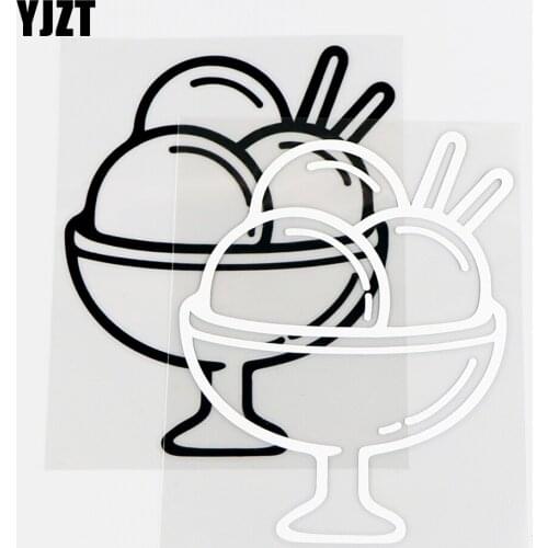 YJZT 10.3×13.2CM Ice Cream With Fruit Juice Delicate Vinyl Decals Nice Car Stickers Black / Silver 10A-0695