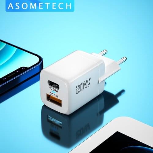 Super Si Mini USB C Charger 20W PD Type C Charger for iPhone 12 Pro 11 XS iPad Quick Charge Travel Wall Fast Charger for Samsung