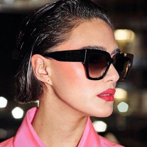 Square acetate frame sunglasses women brwon lens lady sunglasses