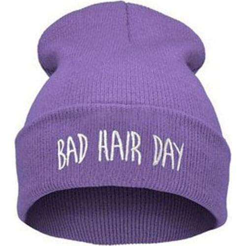 Bad hair day hip hop Winter unisex kintted beanies men women hat ski hat warm soft outdoor cold hriding caps ArmyGreen Skullies