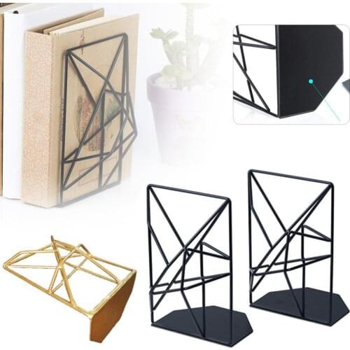 1 Pair Book Stand Holder Metal Book Support Bookends Book Shelf Desk Organizer Book Holder School Office Supplies boekensteun