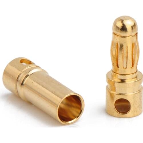 10/20pairs 2mm 3.5mm 4mm Gold Bullet Banana Connector Plug For RC FPV Racing Drone Quadcopter ESC Battery Motor