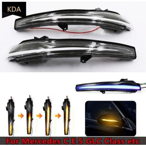 2Ps Dynamic Turn Signal Blinker Sequential Side Mirror Indicator Light Lamp For Mercedes-Benz C E S GLC W205 X253 W213 W222 W447