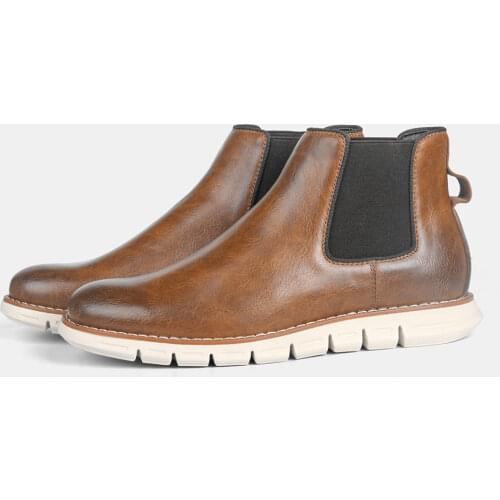 2020 Men ankle boots brand comfortable fashion men leather Chelsea boots #BY506C3