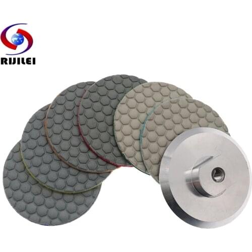 RIJILEI 6 Pcs/Set 3" Dry Polishing Pad Sharp Flexible Diamond Polishing Pad For Granite Marble Stone Sanding Disc 3 inchs