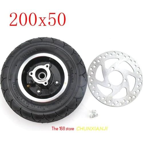 8" Electric Scooter Tyre With Wheel Hub8 inch with Brake disc 200x50 Inflation Tyre&inner tube Electric Vehicle Aluminium tire