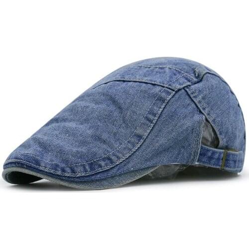 Denim Beret Fashion Casual Men Denim Hat Outdoor Leisurely Stroll Women Berets Denim Classic Visor Unisex Thin Breathable Adjust