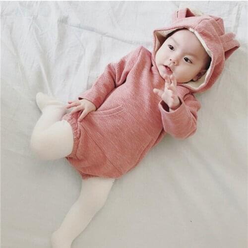 Newborn Baby Girl Boy Hooded Rabbit Ear Bodysuits Outfits Jumpsuit Clothes
