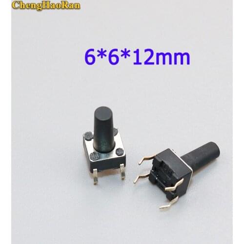 ChengHaoRan 20/50/100pcs 6x6x12mm Light touch switch DIP4 ON/OFF 6*6*12 Touch button micro switch 6*6*12mm keys button DIP 4pin