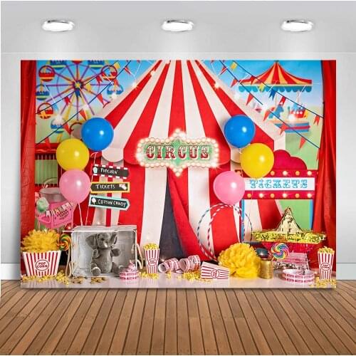 Circus elephant backdrop for photography amusement park background Newborn Kids Portrait circus theme birthday party Children