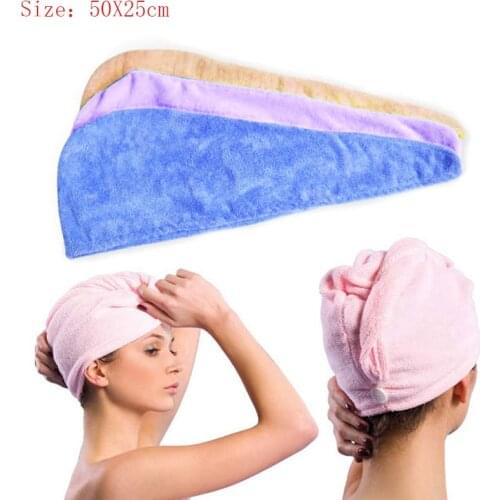 Home Textile Women Hair Drying Hat Makeup Ponytail Holder Lady Water Absorbent Microfiber Towel Bath Cap Towel TSL1