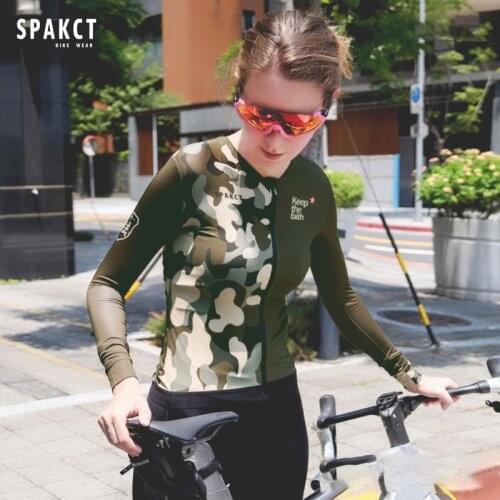 SPAKCT Sea, Land And Air Cycling Jersey Long Sleeve Quick-drying Mens And Womens Mountain Bike Camouflage Cycling Jersey