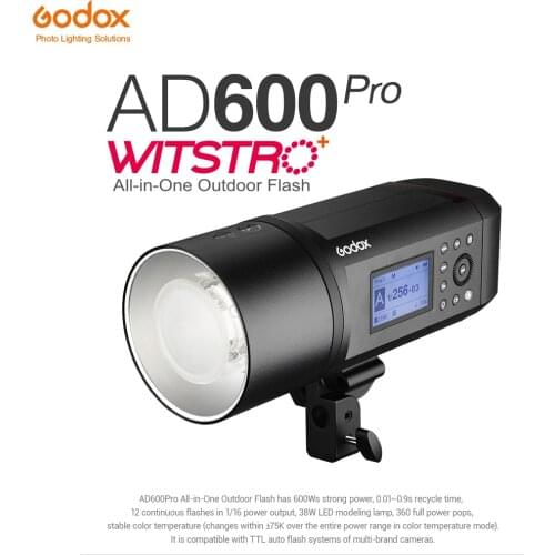 Godox AD600Pro WITSTRO All-in-One Outdoor Flash AD600 Pro Li-on Battery TTL HSS Built-in 2.4G Wireless X System Bowens Mount