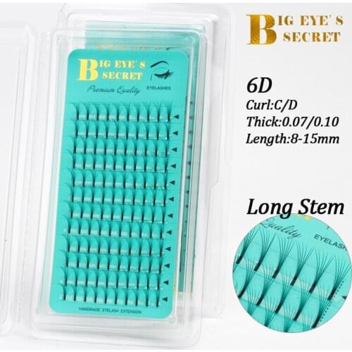 Big eyes secret 6D premade fans natural eyelashes makeup pre fanned fake eyelashes Pre Made Volume Fans eyelash extesion