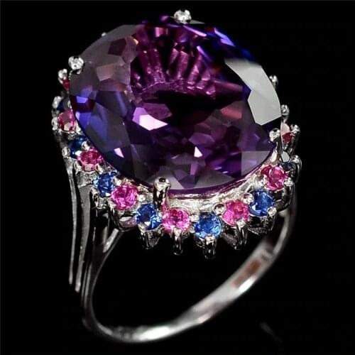 Carofeez Exquisite Women Ring Vintage Oval Crystal Zircon Ring For Women Jewelry Bridal Engagement Wedding Band Statement Gift