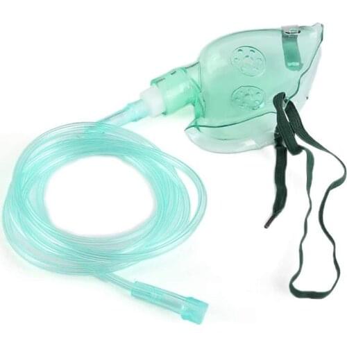 Adult Oxygen Mask with Tube Soft Anatomical Form,Green Shield Medicine Cup Nebulizer Inhaler Conduit Oxygen Mask with 1.9m Tube