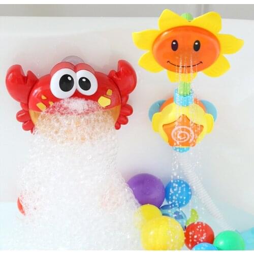 Bubble Machine Crabs Frog Music Kids Bath Toy Bathtub Soap Automatic Bubble Maker Baby Bathroom Toy for Children