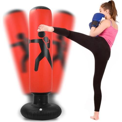 Fitness Punching Bag Gym Inflatable Punching Bag Stand Boxing Bag Toy PVC Indoor Punching Tower Bag