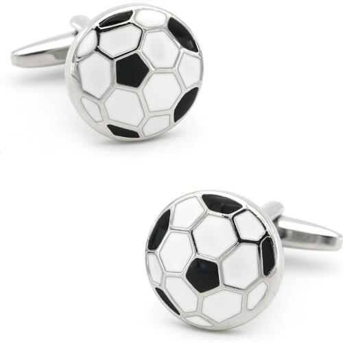 Mens Football Cuff Links Copper Material White Color