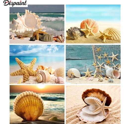 Dispaint Full Square/Round Drill 5D DIY Diamond Painting "Sea shell" 3D Embroidery Cross Stitch 3D Home Decor Gift