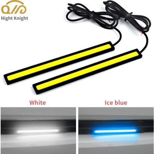 Night knight 2pcs Car Day Lights 17cm Super Bright LED Light Bar COB Chip Waterproof DRL Auto Fog Driving Lamp Strip 12V