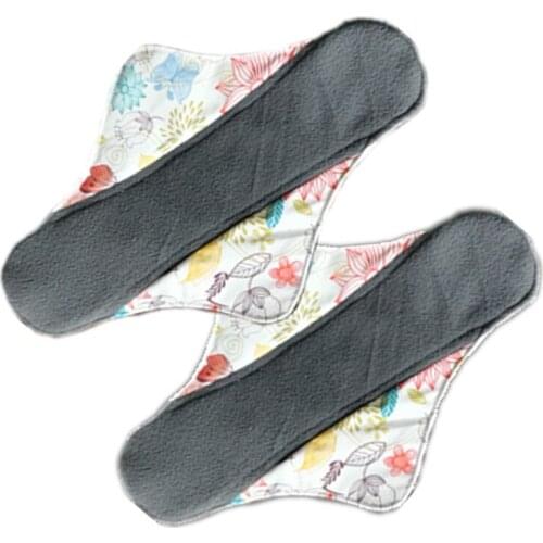 New Arrival! Feminine Hygiene Sanitary Pad Washable Menstrual Cloth Pads Reusable Panty Liners with 100% Organic Bamboo 20*31cm