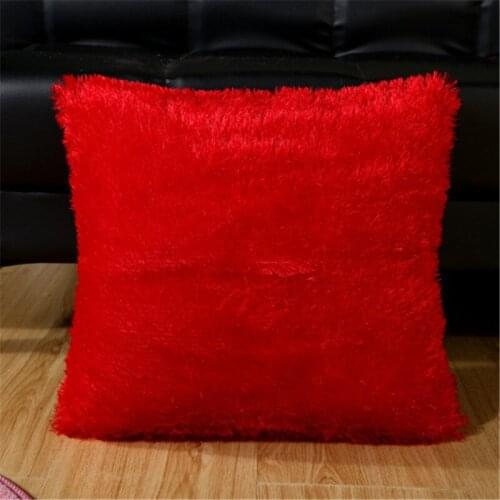 Faux Fur Shaggy Plush Cushion Cover Solid Short Soft Warm Luxury Throw Pillow Case Home Chair Seat Waist Home Textile
