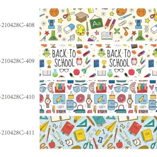 Wholesale book and pencil printed back to school ribbon